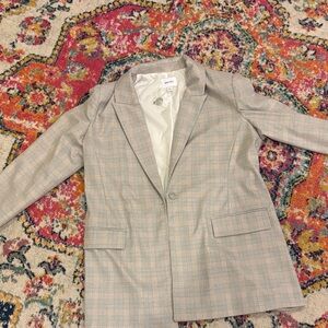 Nine West Beige Plaid Blazer